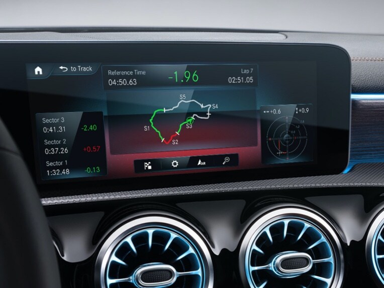 El AMG TRACK PACE en el visualizador de tu Mercedes-Benz.