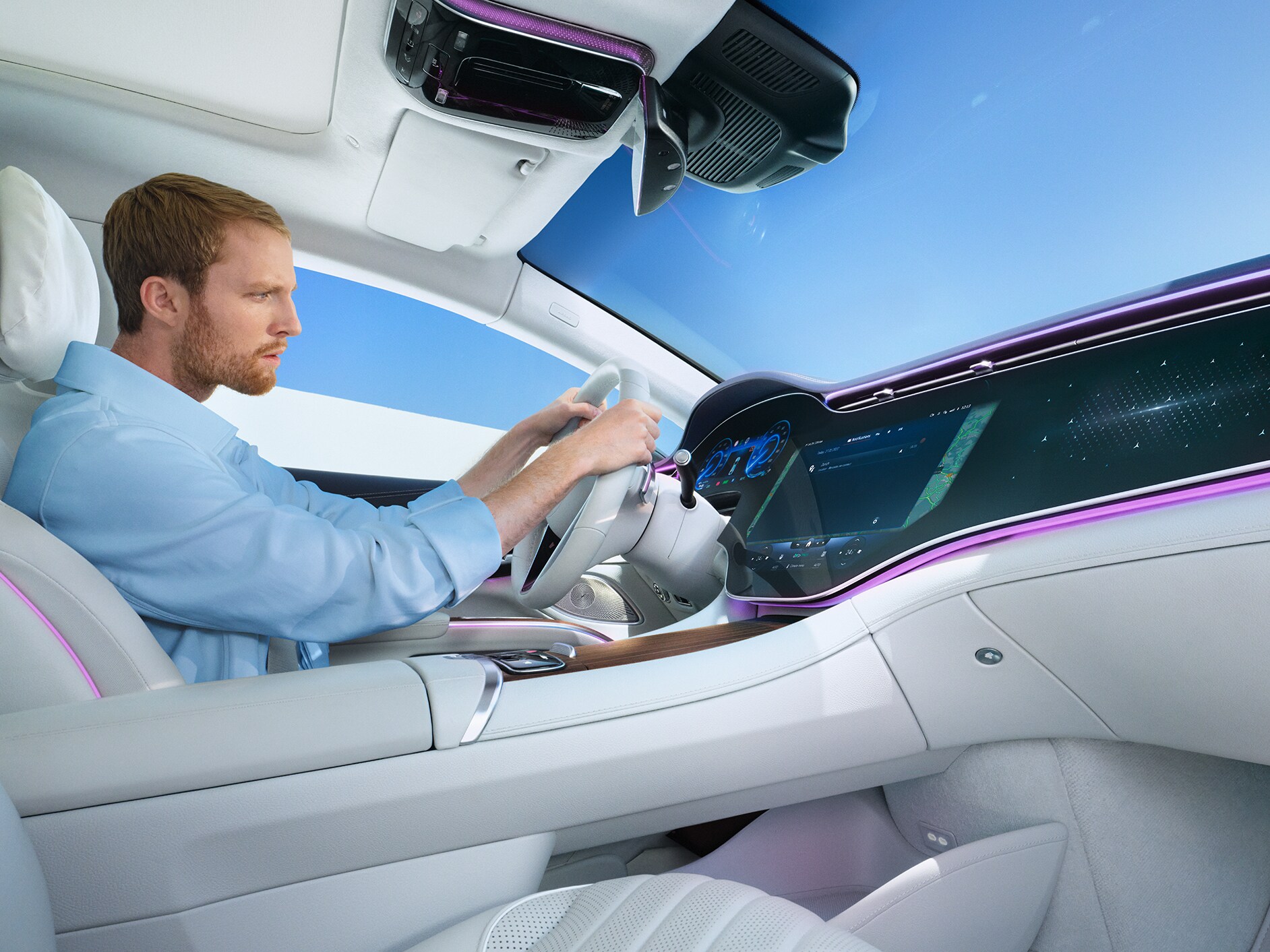 La Mercedes-Benz Service App en un vehículo Mercedes-Benz.