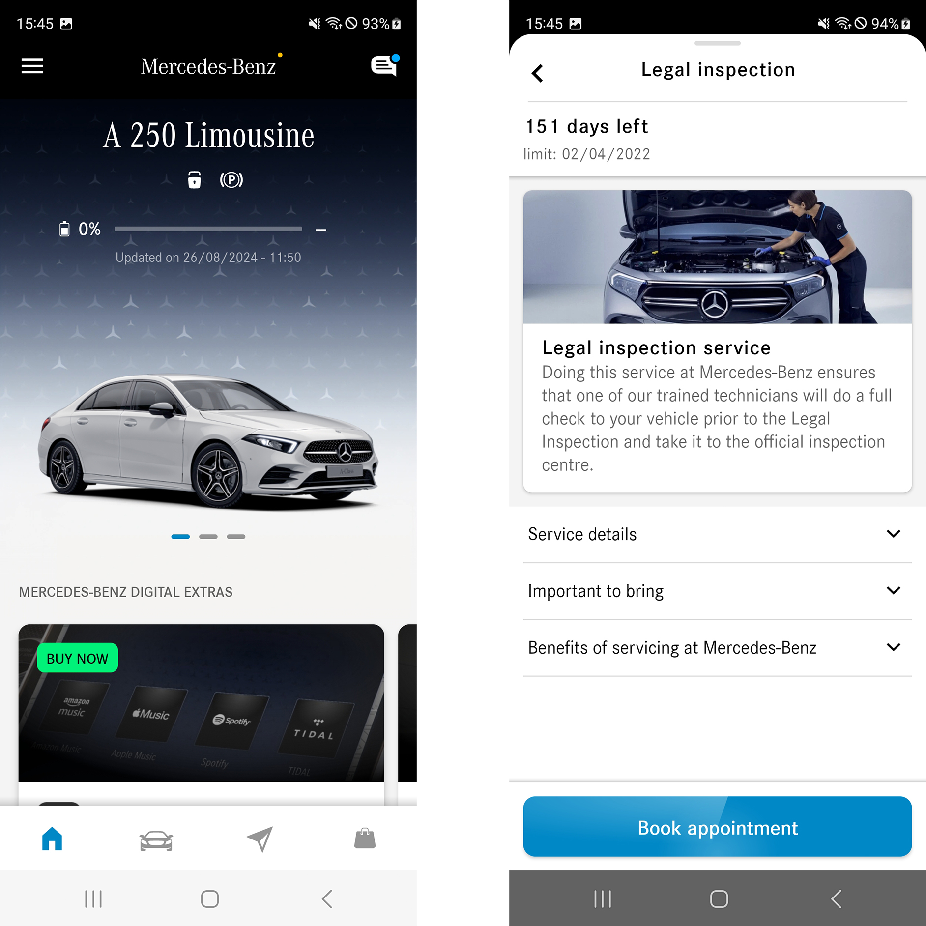Avance | Service App | Mercedes-Benz Un avance de los servicios integrados en la Mercedes-Benz App.