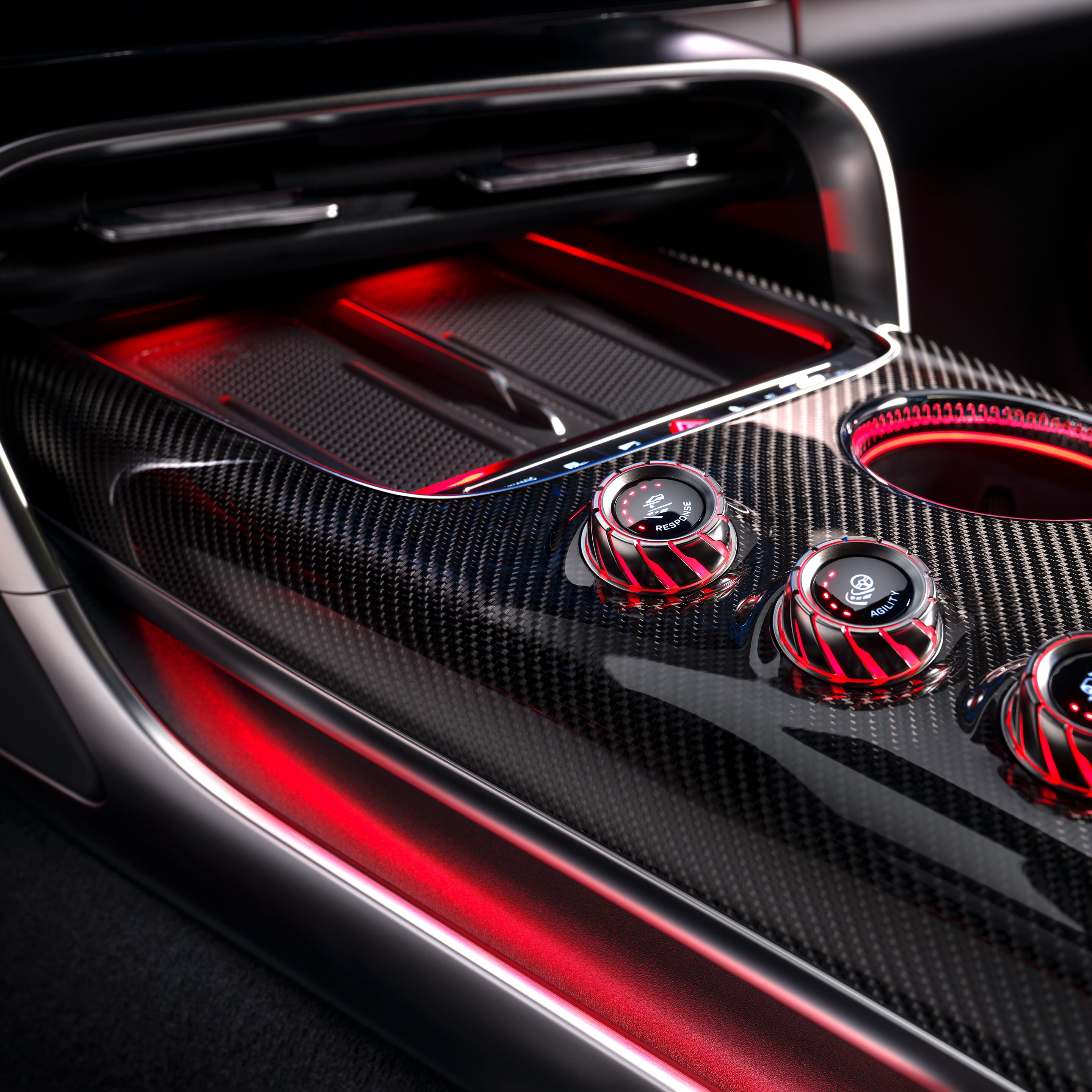 Ergonomía de automóvil deportivo en el nuevo GT Coupé de 4 puertas de Mercedes-AMG.