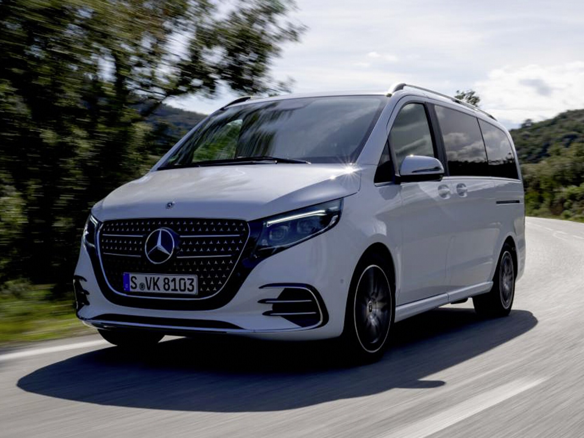 El exterior de la furgoneta Clase V de Mercedes-Benz.