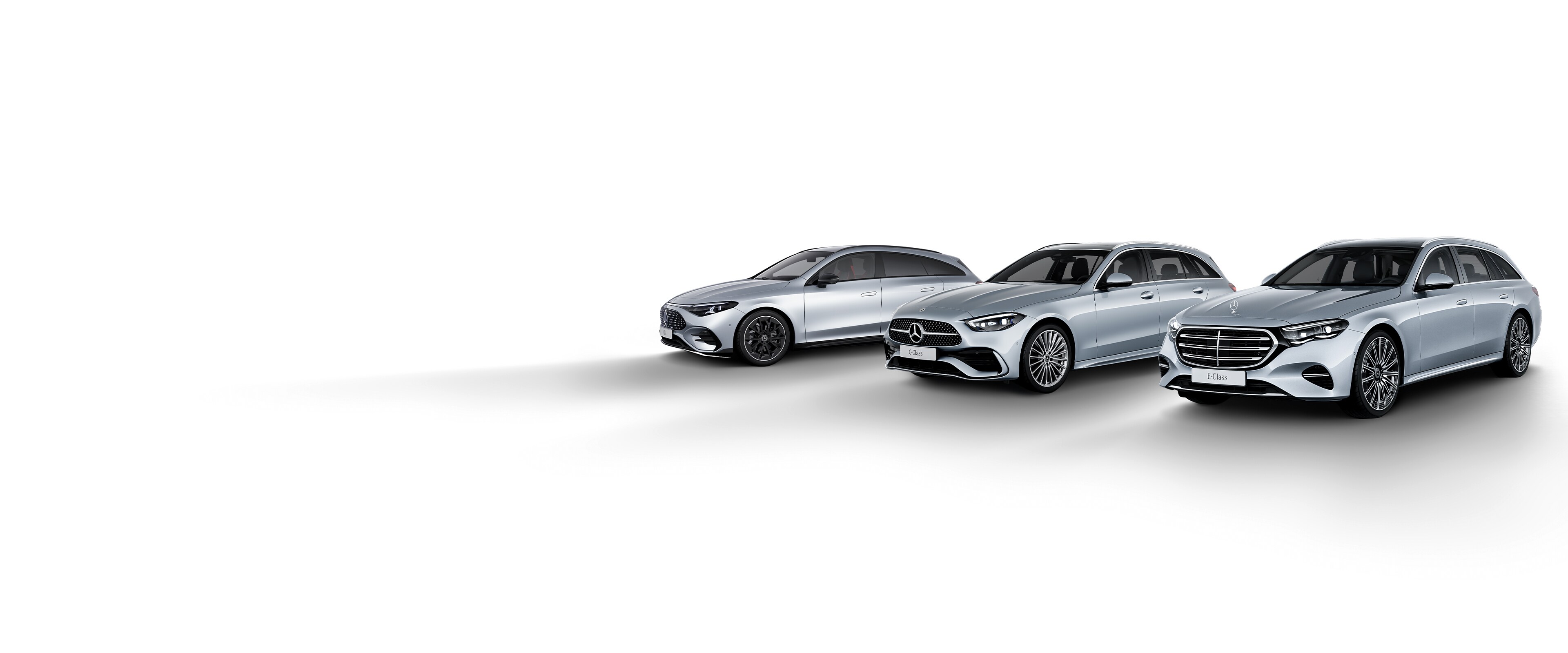 La gama de vehículos Estate de Mercedes-Benz: CLA Shooting Brake, Clase C Estate y Clase E Estate.