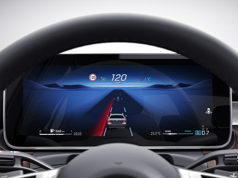 El detector activo de cambio de carril del Mercedes-Benz Clase C Estate.