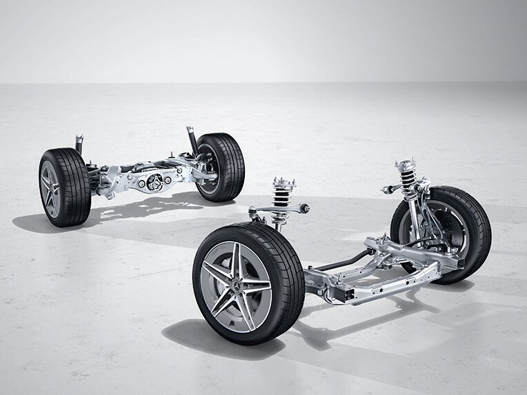 El tren de rodaje del Mercedes-Benz Clase C Estate.