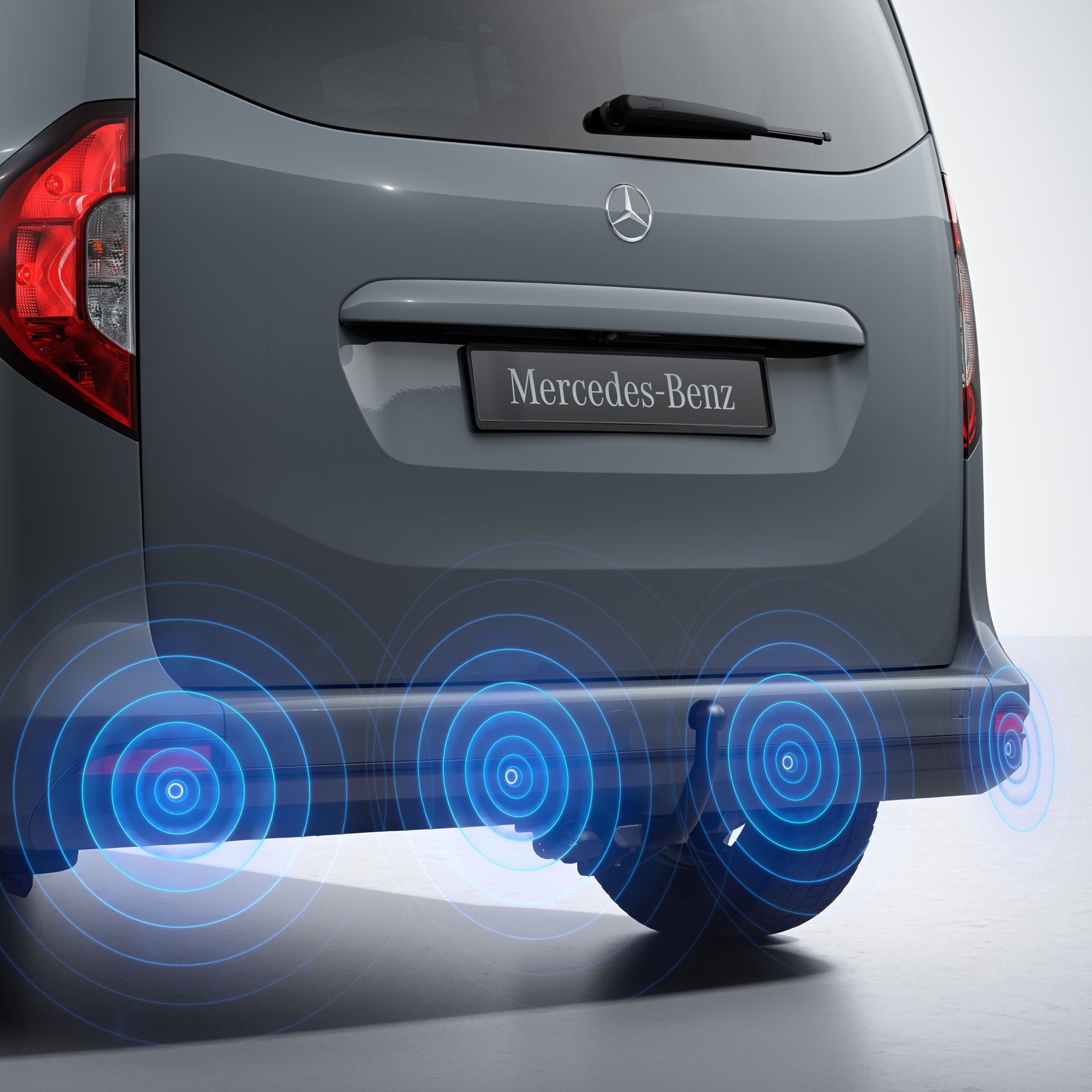 Sistemas de asistencia a la conducción | Clase T | Furgonetas Mercedes-Benz Representación esquemática de los sistemas de asistencia al conductor basados en el Clase T.