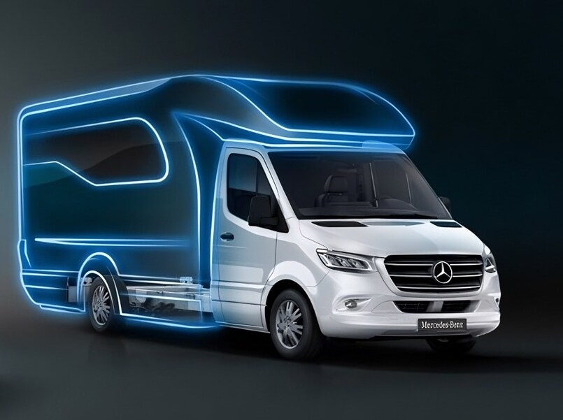 Autocaravana Sprinter de Mercedes-Benz con tracción integral, que ofrece una tracción mejorada