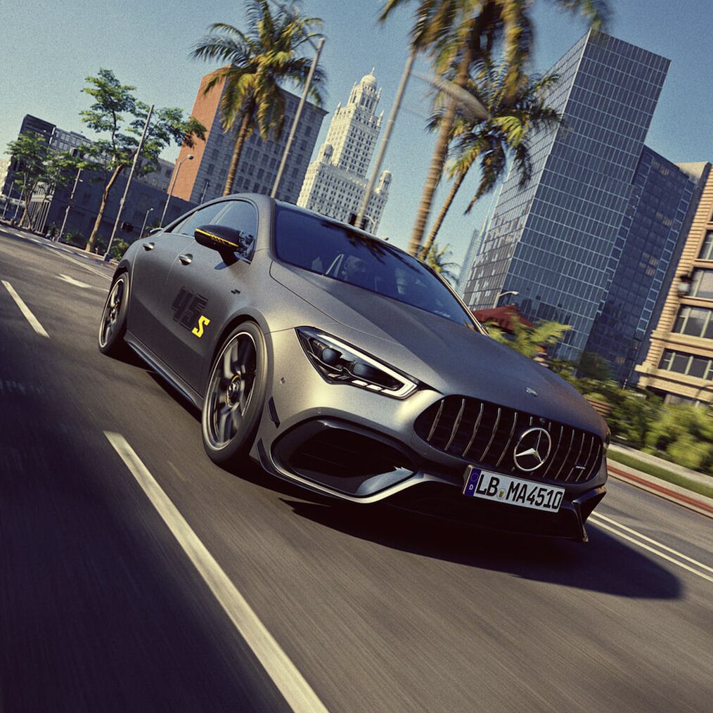 El Mercedes-AMG CLA 45 S 4MATIC+ Coupé Final Edition color gris montaña MANUFAKTUR MAGNO o negro noche.