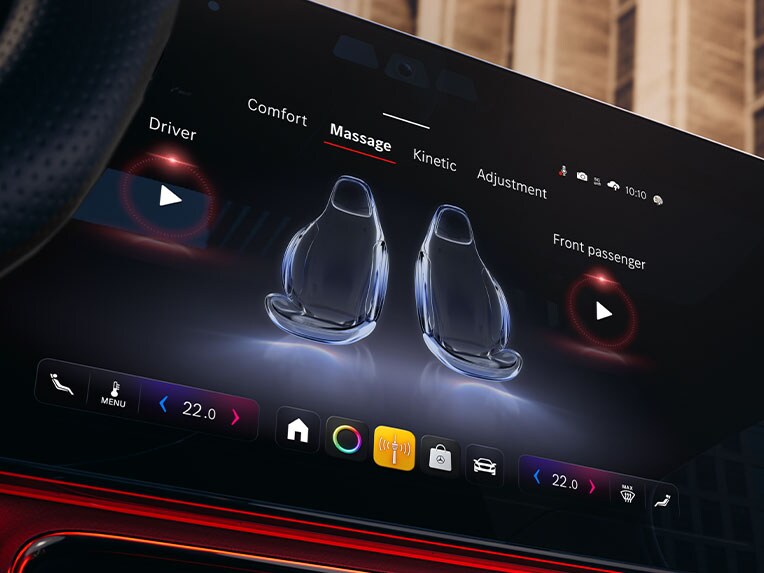 El extra digital: función de masaje delante en el nuevo CLA de Mercedes-Benz.