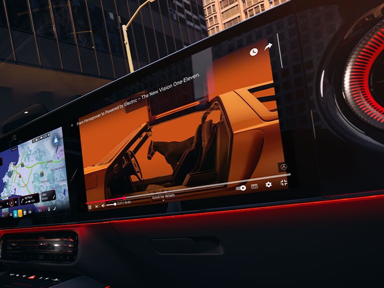 El interior del nuevo CLA de Mercedes-Benz con MBUX Superscreen.