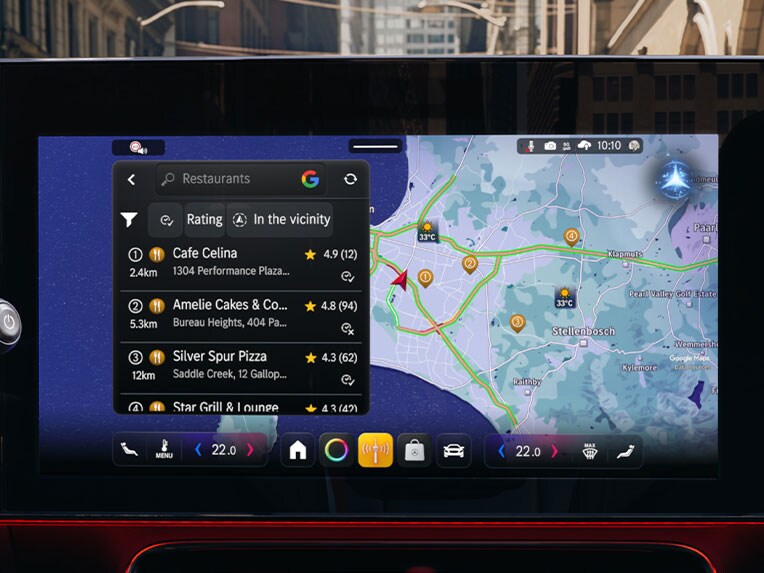 La navegación de Google en el nuevo CLA de Mercedes-Benz.