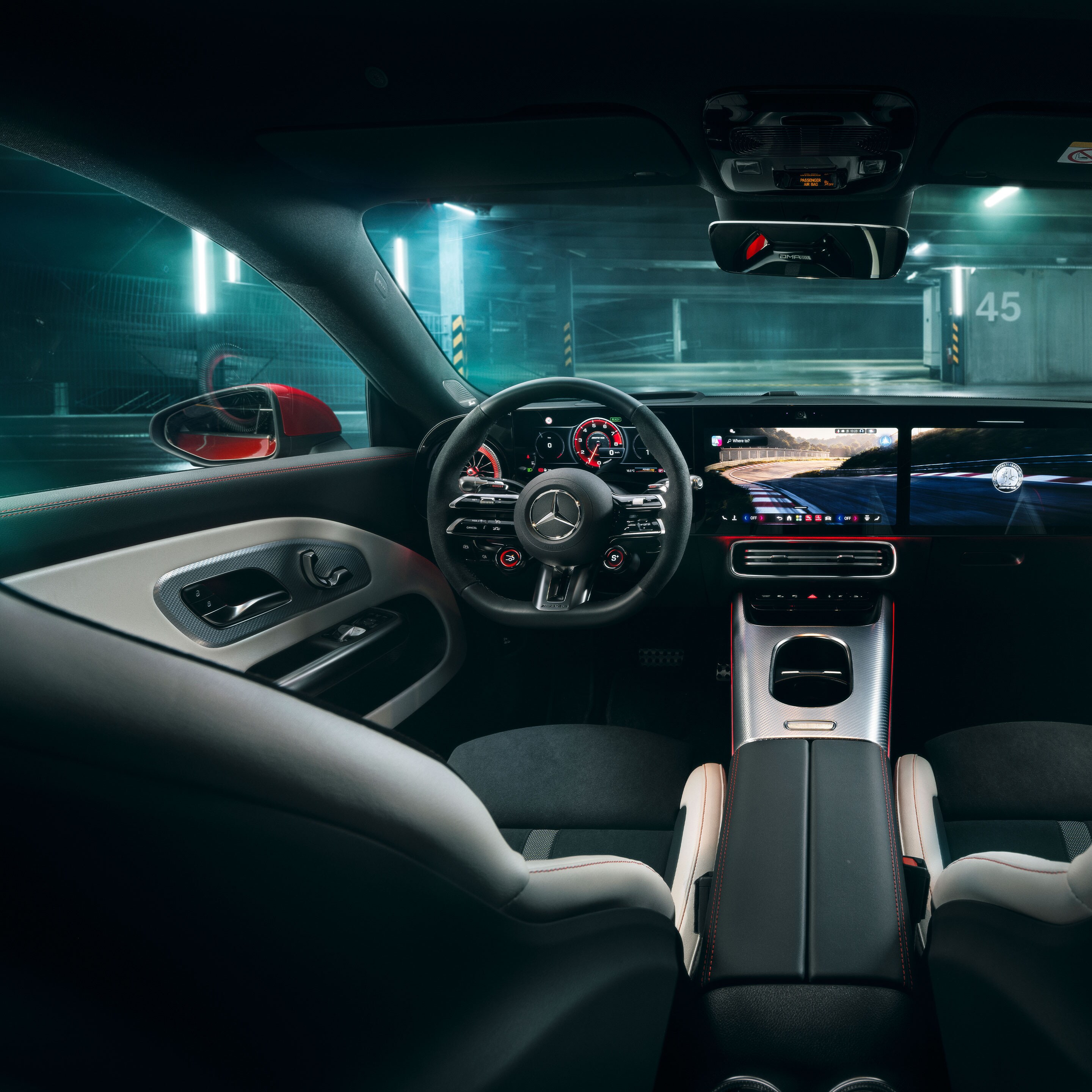 El interior del nuevo Mercedes-AMG CLA 45 eléctrico 4MATIC+ Shooting Brake.