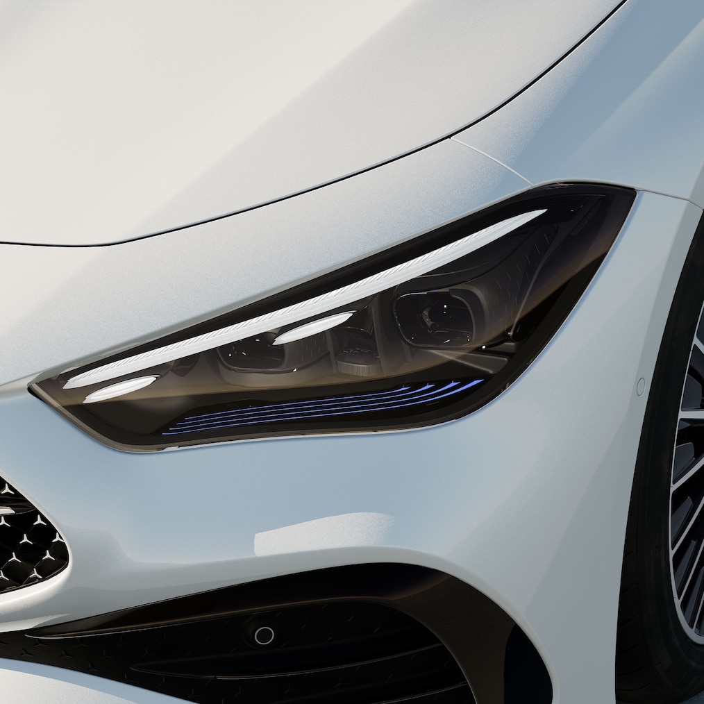 Un faro con DIGITAL LIGHT del Mercedes-Benz CLE Cabrio.