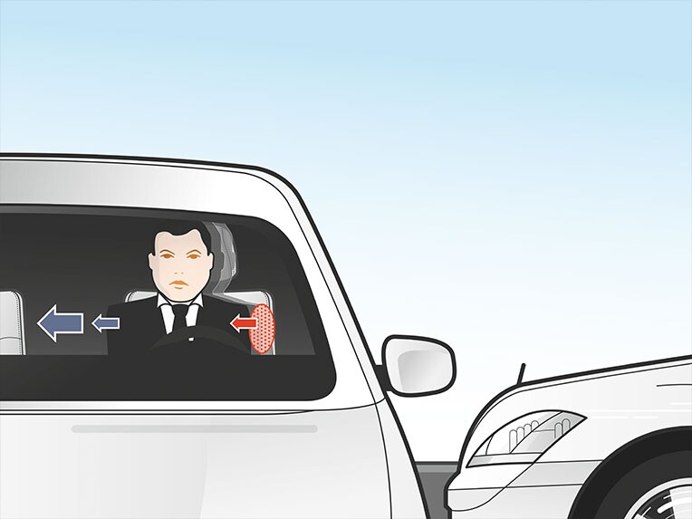 Una ilustración del funcionamiento del sistema PRE-SAFE® Impulso Lateral en el nuevo CLE Coupé de Mercedes-Benz.