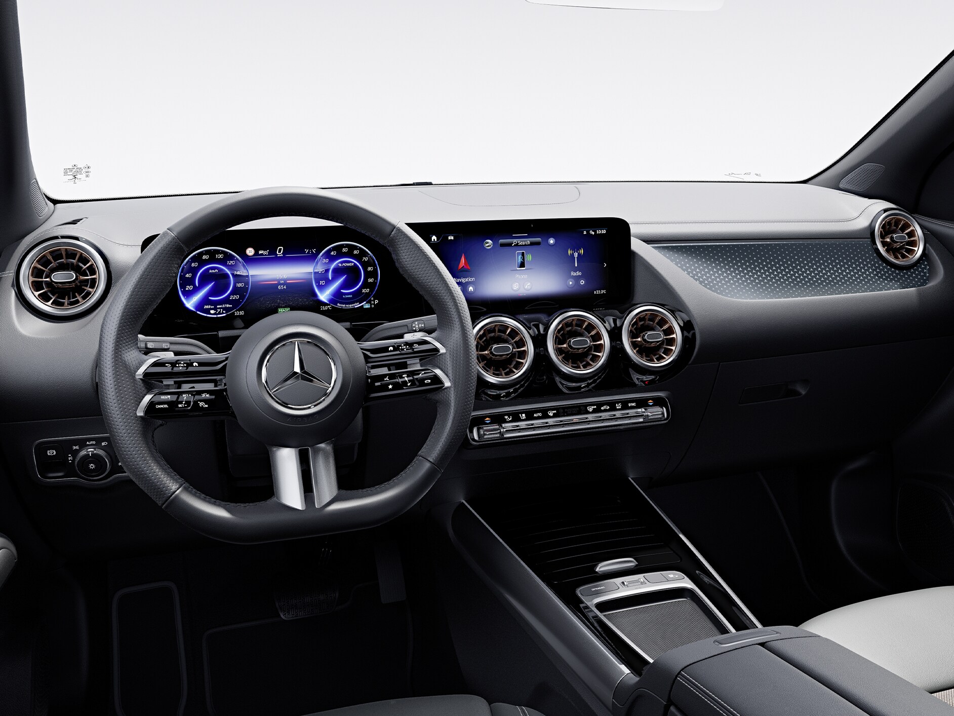 El EQA de Mercedes-Benz con el paquete Advanced Plus con extras digitales.