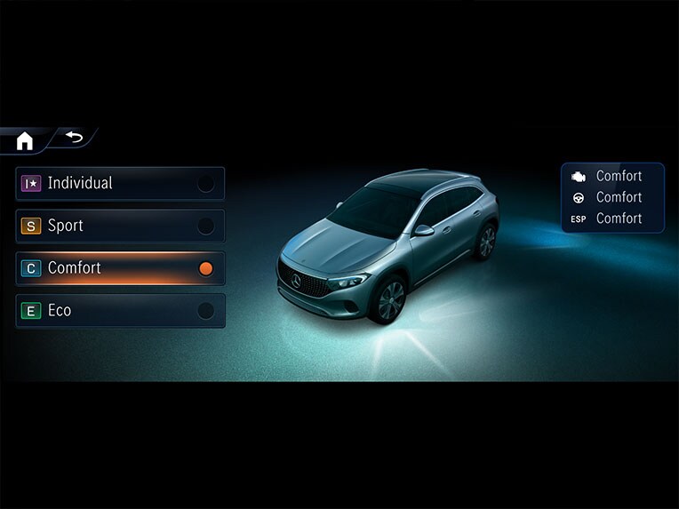 DYNAMIC SELECT en el EQA de Mercedes-Benz.