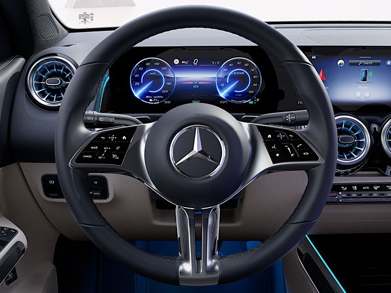El volante del EQB de Mercedes-Benz.