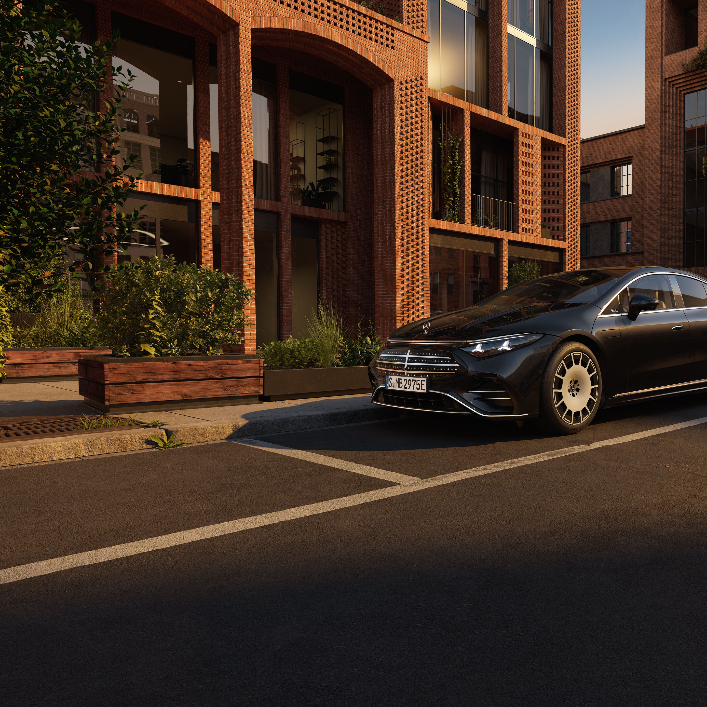 El exterior del nuevo Mercedes-Benz EQS.