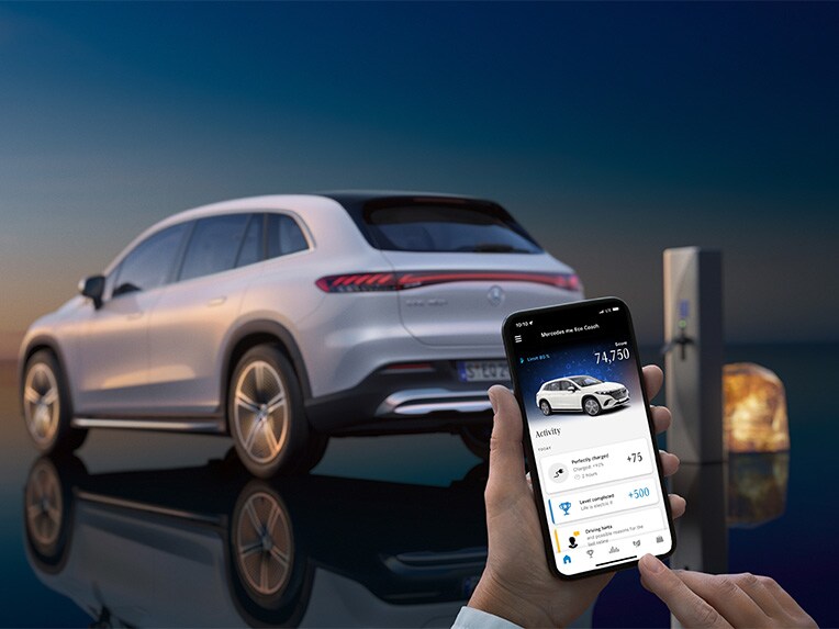 La aplicación Mercedes-Benz Eco Coach del EQS SUV.