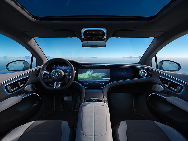 El interior del EQS Berlina de Mercedes-Benz.