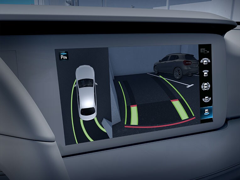 Paquete de aparcamiento con cámara de 360° en el EQS Berlina de Mercedes-Benz.