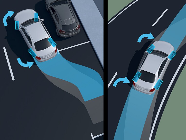 La dirección del eje trasero del EQS de Mercedes-Benz.