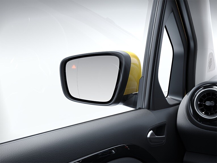 El retrovisor exterior replegable automáticamente del EQT.