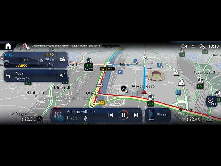 Navegación con Electric Intelligence en el Clase G totalmente eléctrico de Mercedes-Benz.