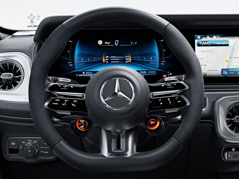 Volante AMG Performance en napa / microfibra MICROCUT del Mercedes-AMG Clase G.