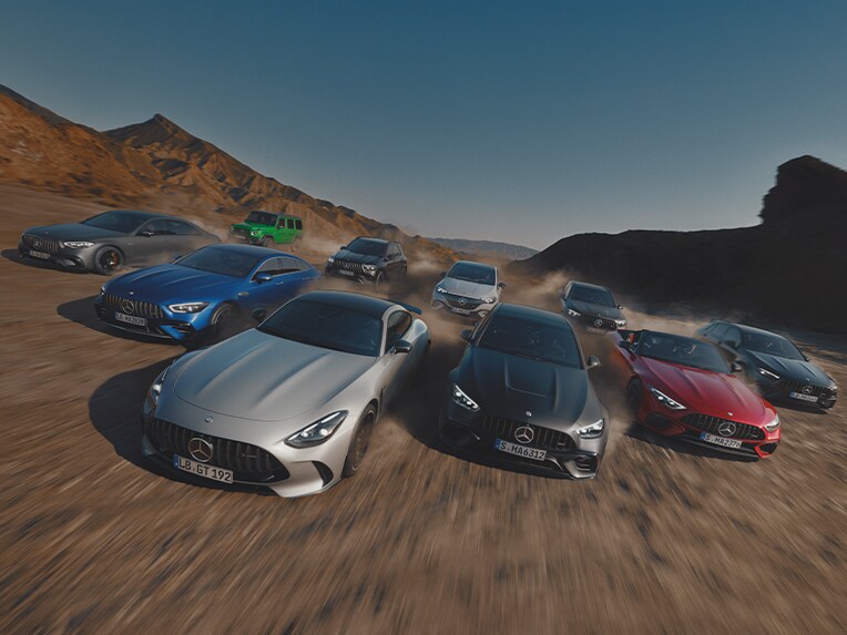 Un grupo de modelos Mercedes-AMG.