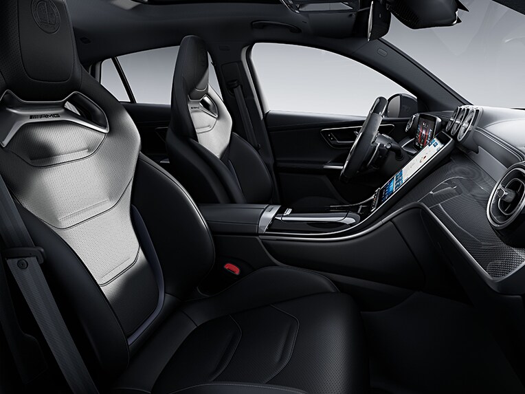 El interior del Mercedes-AMG GLC Coupé con paquete de asientos AMG Performance High-End.