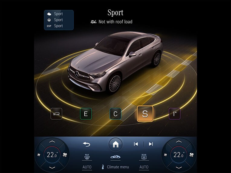 El programa de conducción DYNAMIC SELECT del Mercedes-Benz GLC Coupé.