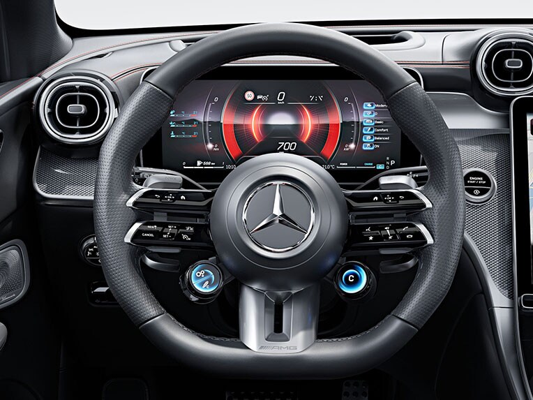 El volante AMG Performance en napa del Mercedes-AMG GLC.