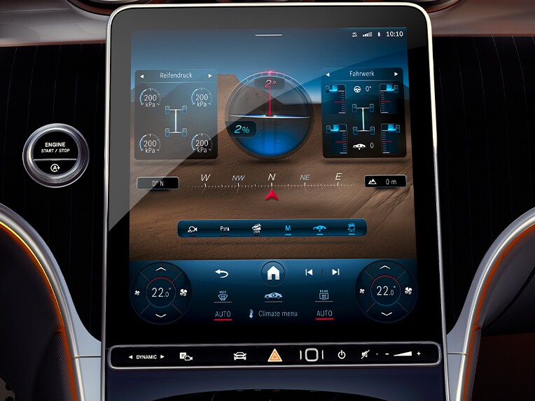 El visualizador central del GLC de Mercedes-Benz.
