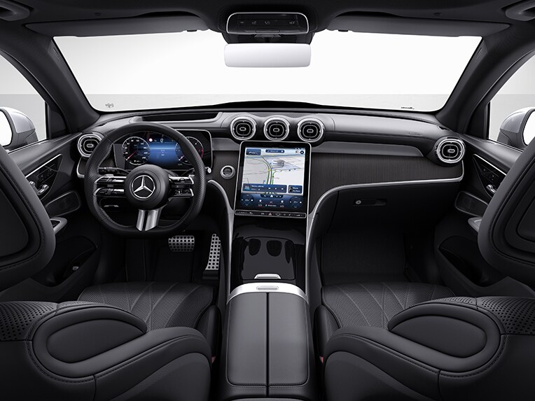 El interior del GLC de Mercedes-Benz con la línea AMG Line.
