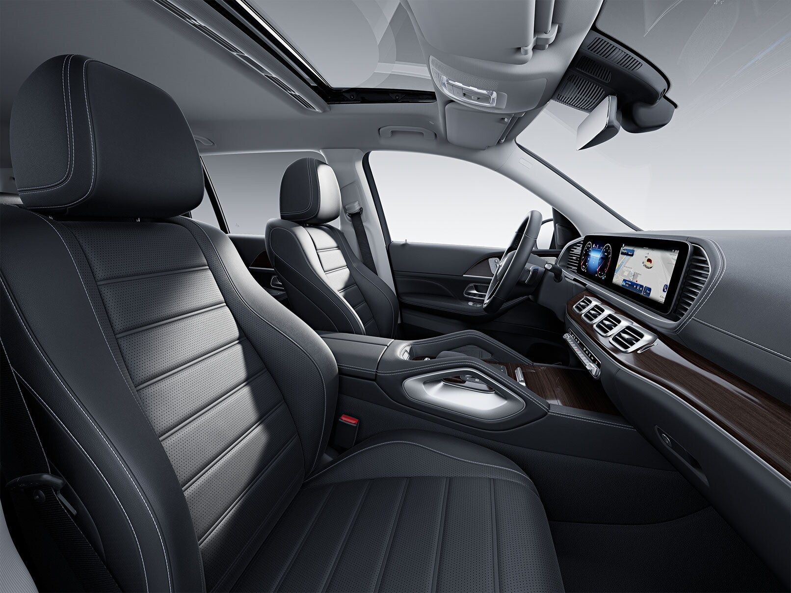 El habitáculo del Mercedes-Benz GLS con equipamiento de serie.