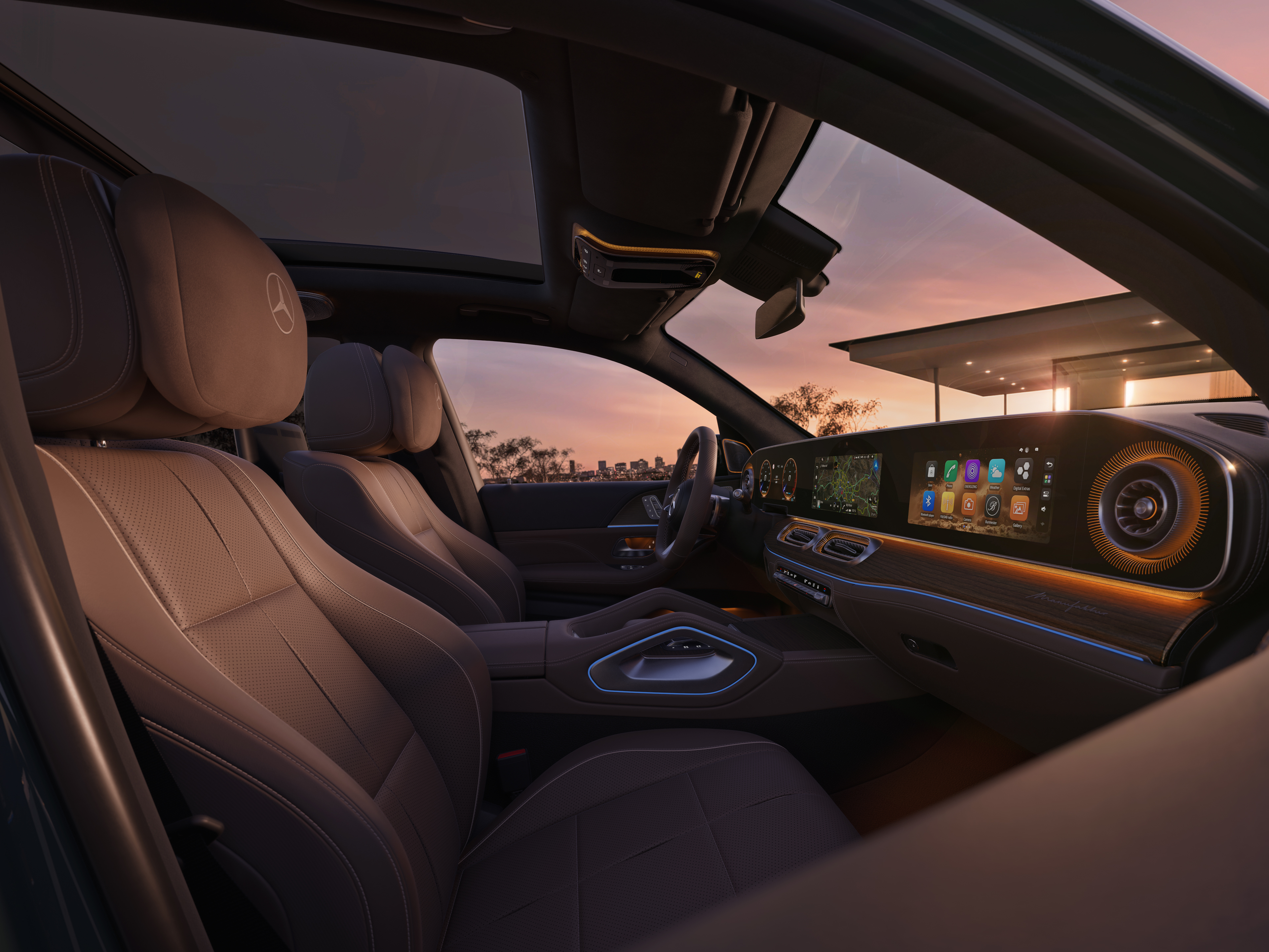 Interior | El nuevo GLS | Mercedes-Benz El asistente para señales de tráfico del nuevo GLS de Mercedes-Benz.