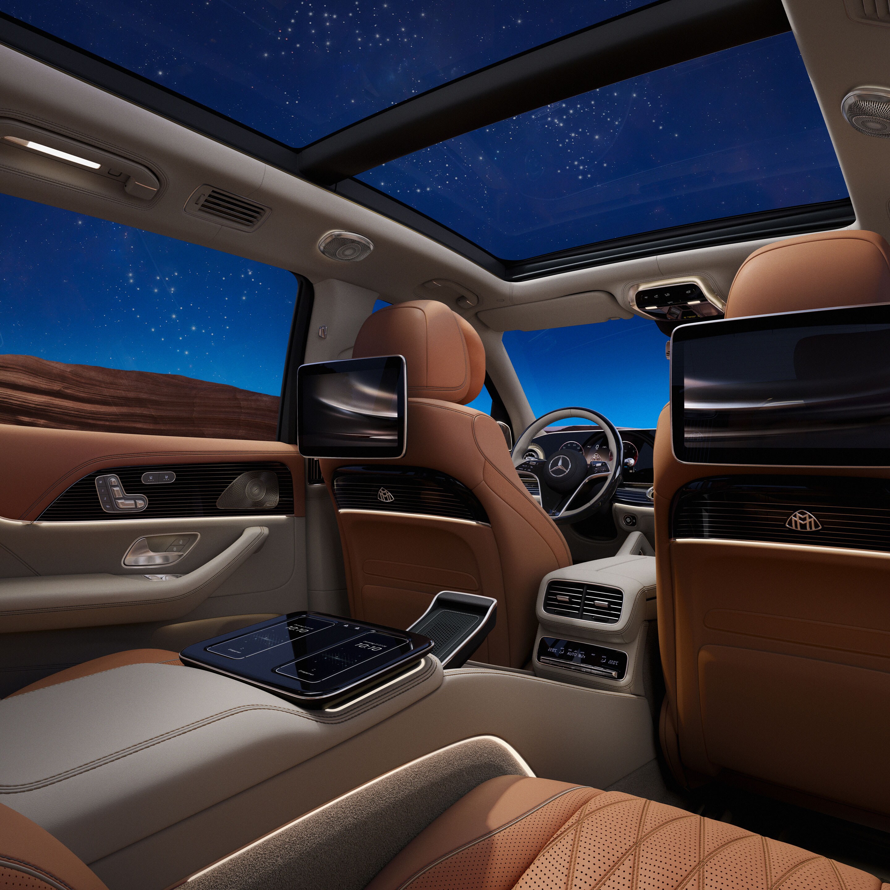 El interior del GLS de Mercedes-Maybach.