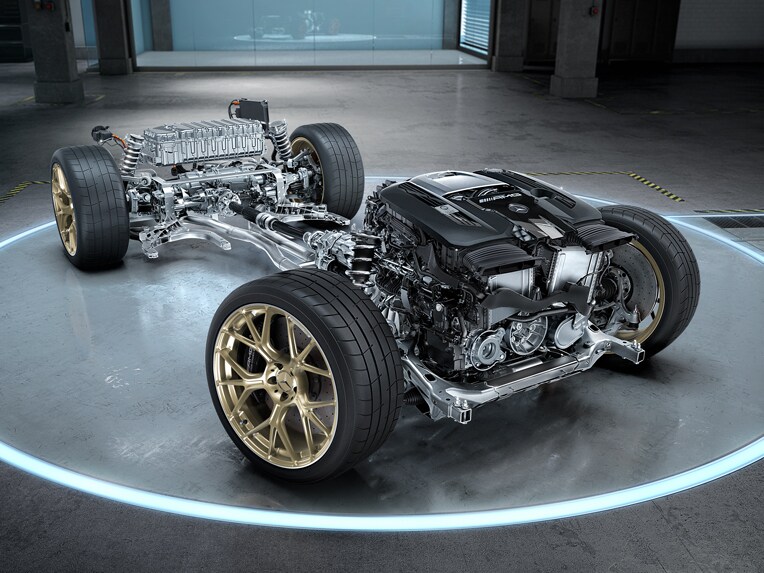 Ilustración del sistema de propulsión de Mercedes-AMG.
