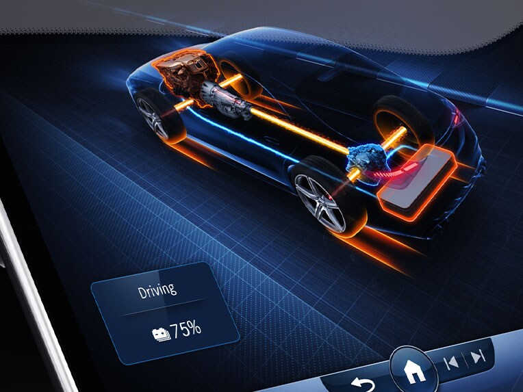 El visualizador multimedia en un vehículo Mercedes-AMG.