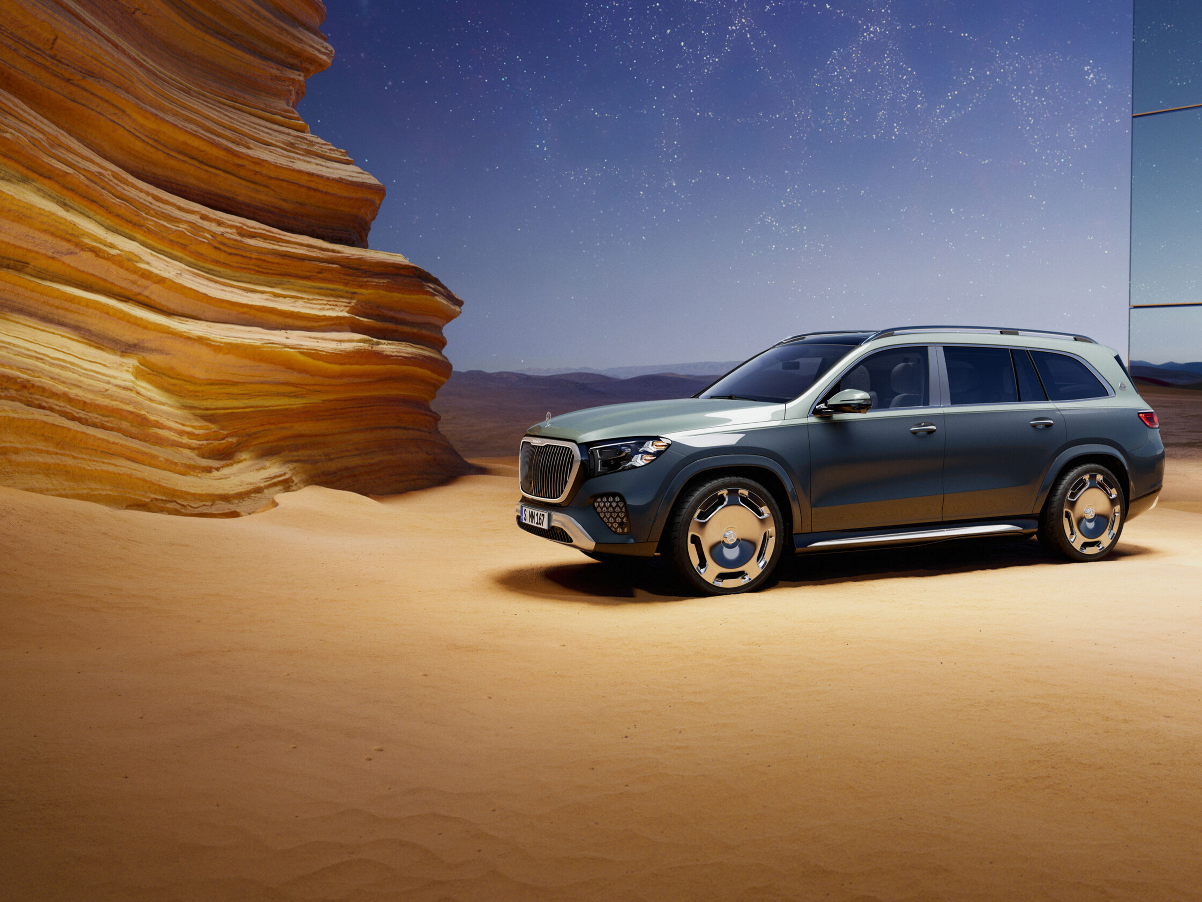 GLS SUV | Marca | Mercedes-Maybach Vista frontal del Mercedes-Maybach GLS SUV.