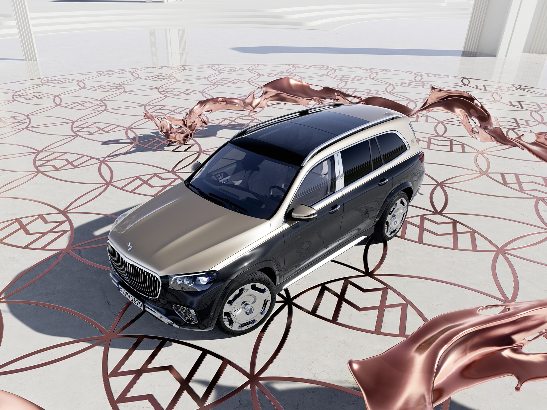 Vista superior del SUV Mercedes-Maybach GLS.