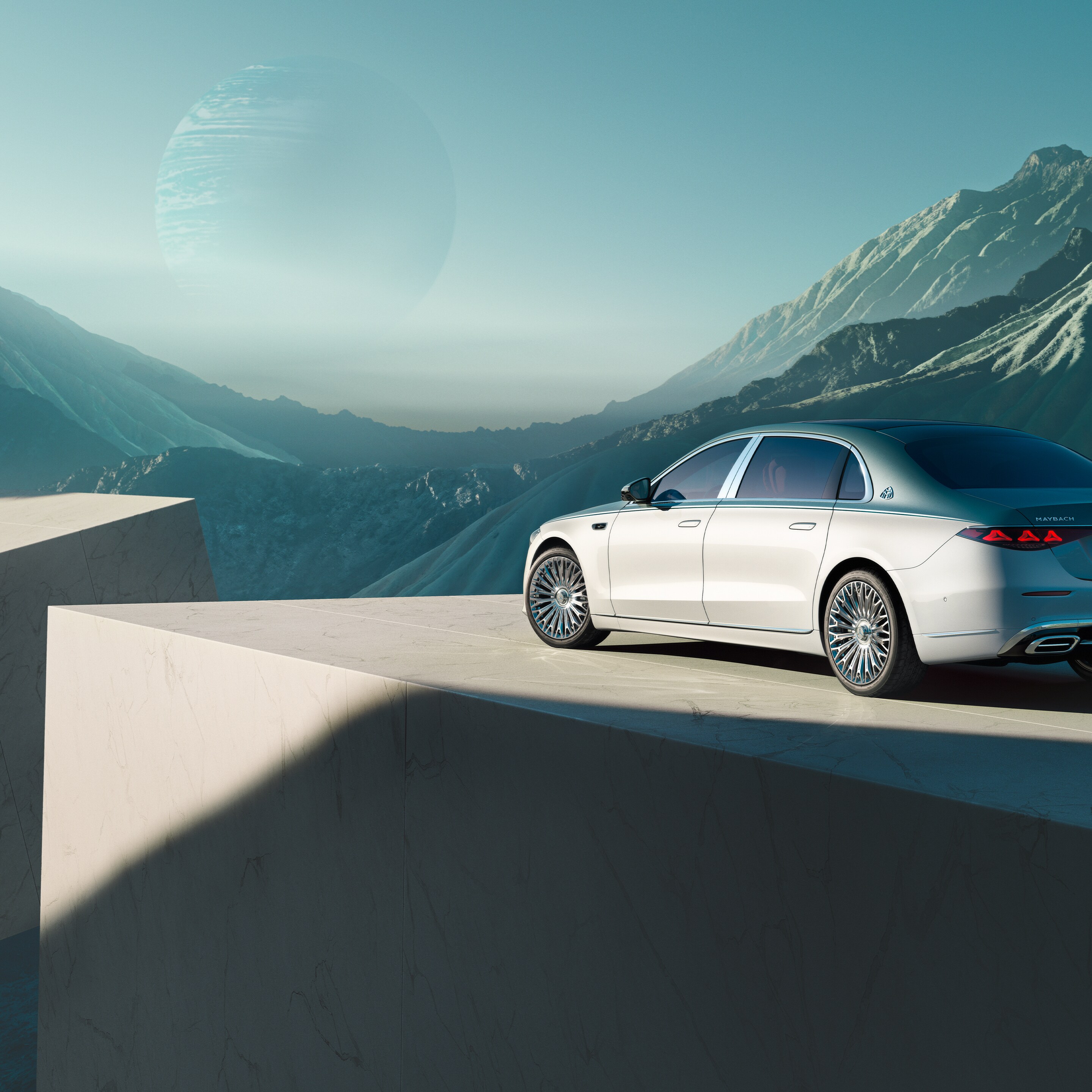 Vista lateral del Mercedes-Maybach Clase S.