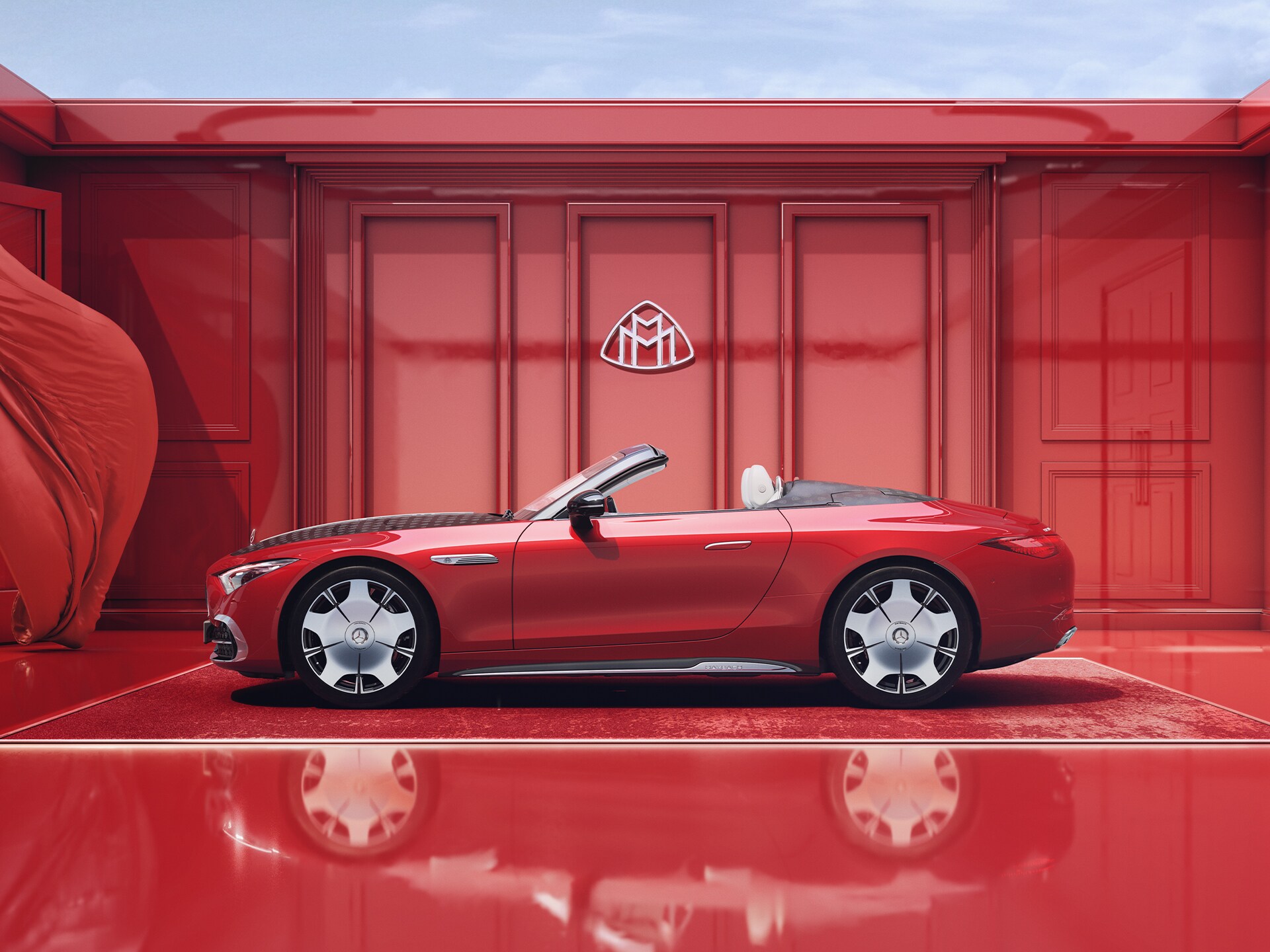 Vista lateral del Mercedes-Maybach SL 680.