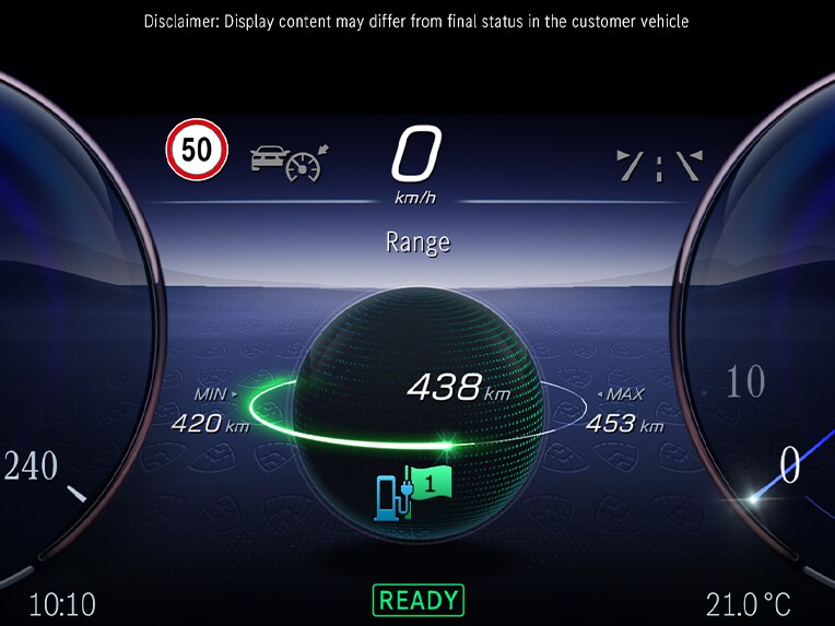 Calculadora de autonomía en el Mercedes-Maybach EQS SUV.