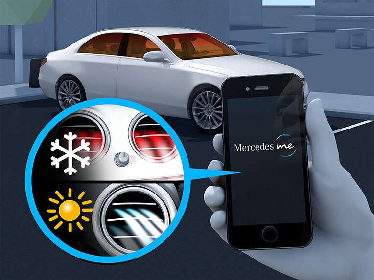 Visualización de la preclimatización del Mercedes-Maybach EQS SUV.