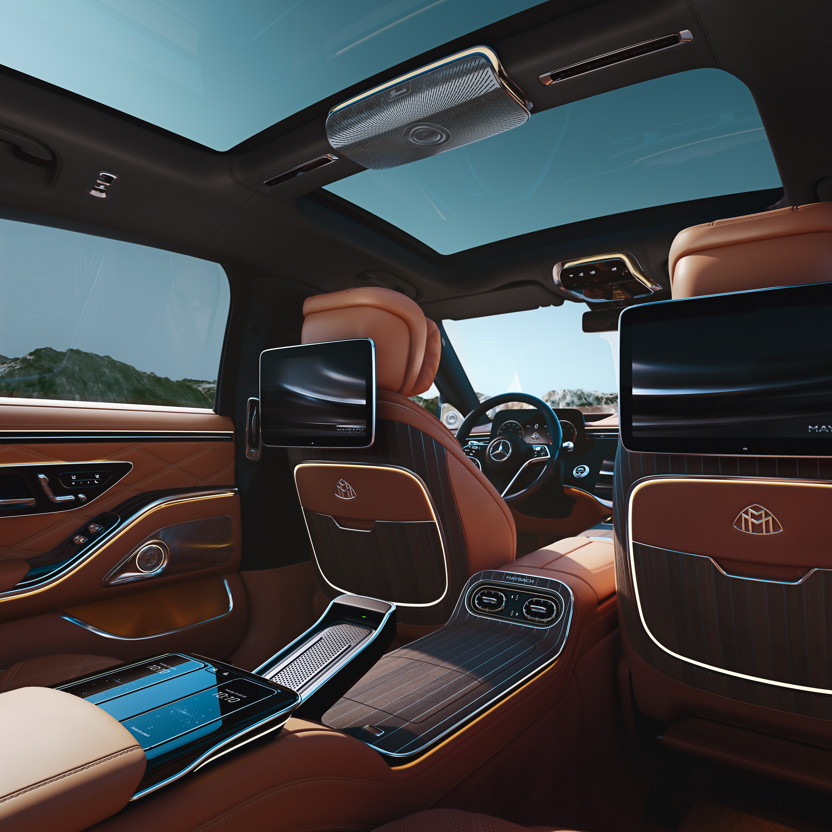 El habitáculo del Mercedes-Maybach Clase S.