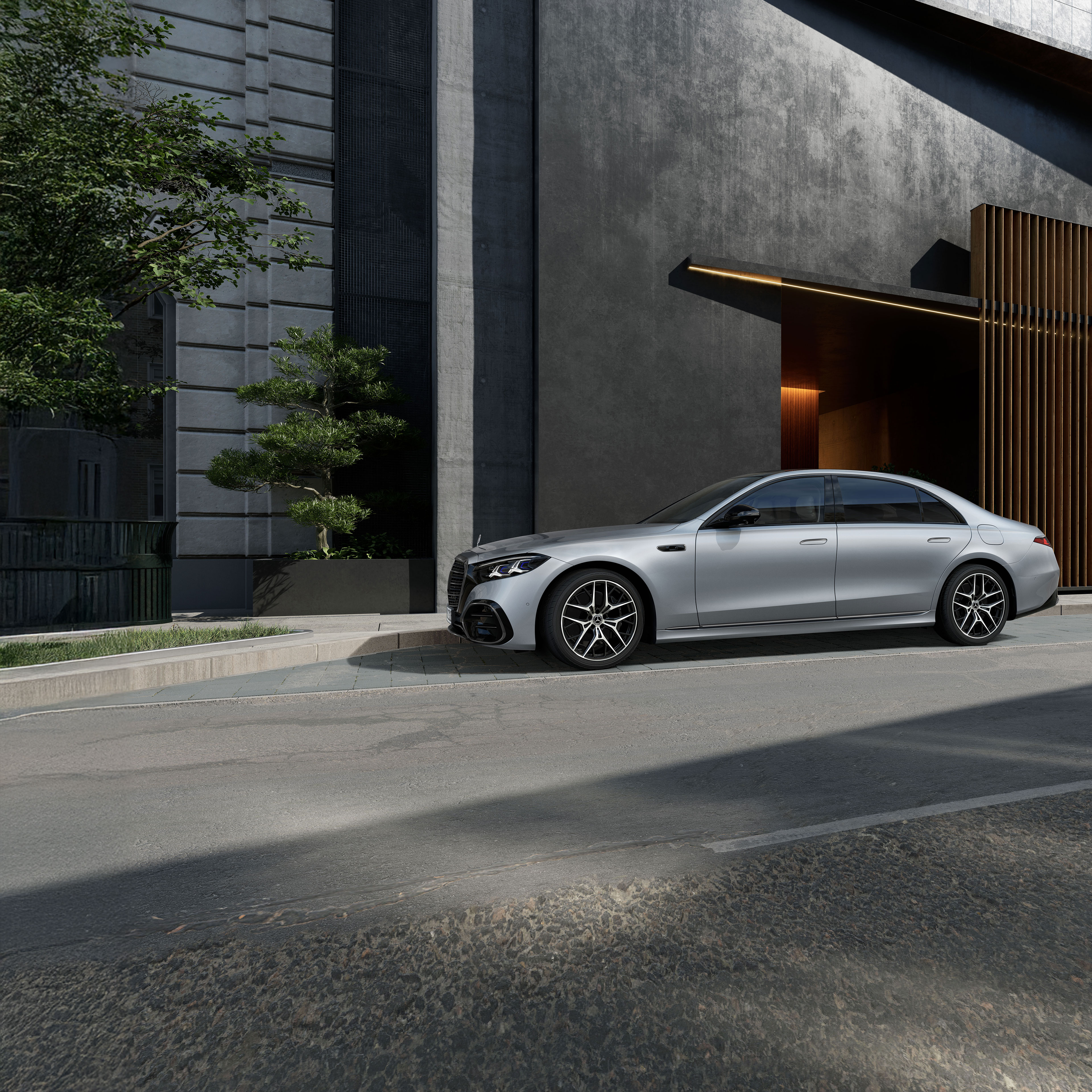 Clase S Berlina | Mercedes-Benz Vista lateral cercana del nuevo Clase S Berlina Largo de Mercedes-Benz.