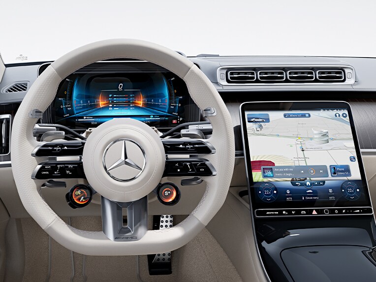 Funcionamiento del paquete de asistencia a la conducción del Mercedes-AMG S 63 E PERFORMANCE Berlina.