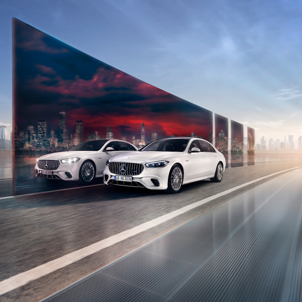 Vista dinámica del Mercedes-AMG S 63 E PERFORMANCE (en marcha).