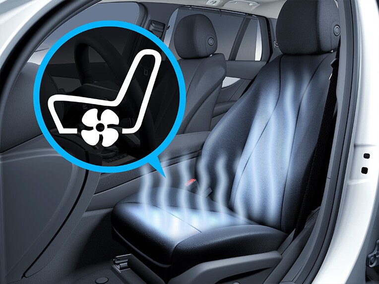 Ilustración de la climatización de asiento para el conductor y el acompañante en el Mercedes-AMG SL Roadster.